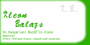 kleon balazs business card